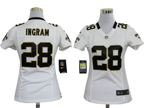 Nike Game White nfl Women Jerseys New Orleans Saints 28 Ingram